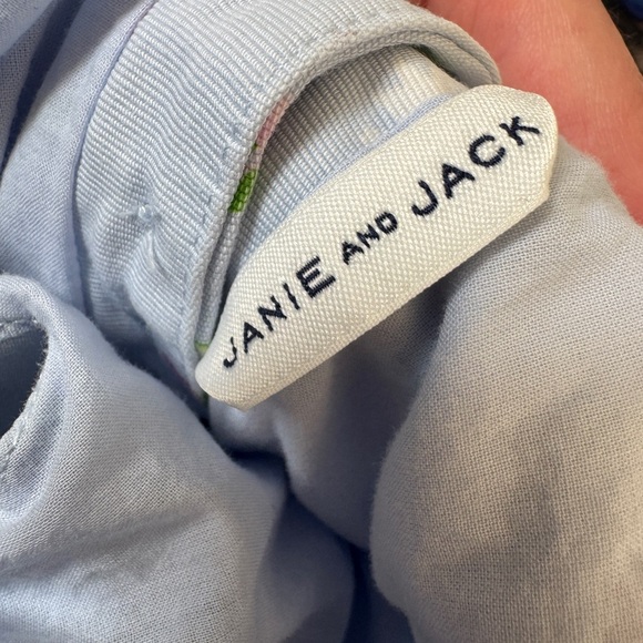 Janie and Jack Toddler Size 4 Floral Blue Short Sleeve Ruffle Dress - Picture 5 of 6